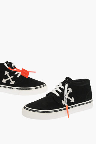 Suede Leather SKATE high top Sneakers with contrasting laces