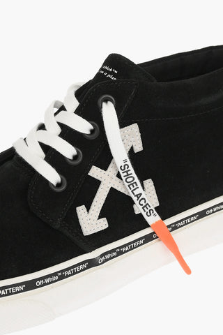 Suede Leather SKATE high top Sneakers with contrasting laces
