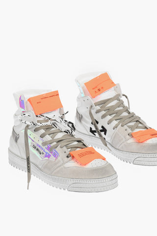 leather and fabric 3.0 OFF COURT high top sneakers with contrasting details