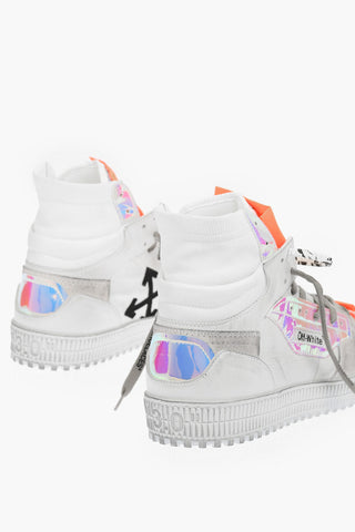 leather and fabric 3.0 OFF COURT high top sneakers with contrasting details