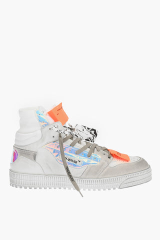 leather and fabric 3.0 OFF COURT high top sneakers with contrasting details