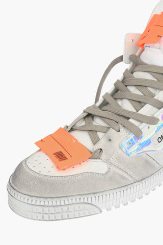 leather and fabric 3.0 OFF COURT high top sneakers with contrasting details