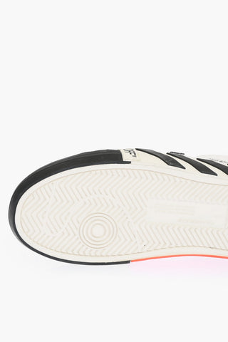 canvas VULCANISED STRIPED low-top sneakers with suede details