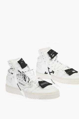 leather and fabric 3.0 OFF COURT high top sneakers with contrasting details