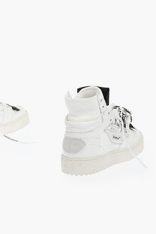 leather and fabric 3.0 OFF COURT high top sneakers with contrasting details