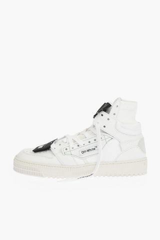 leather and fabric 3.0 OFF COURT high top sneakers with contrasting details