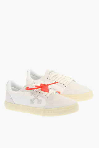 lettering printed and suede details LOW VULCANIZED sneakers