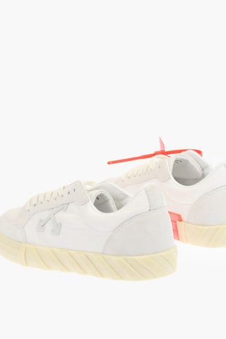 lettering printed and suede details LOW VULCANIZED sneakers