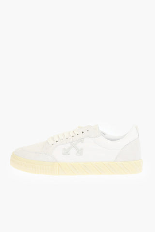 lettering printed and suede details LOW VULCANIZED sneakers