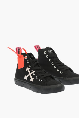 canvas high top sneakers with contrasting details