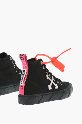 canvas high top sneakers with contrasting details