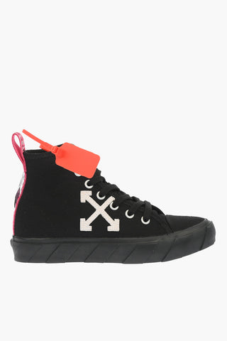 canvas high top sneakers with contrasting details