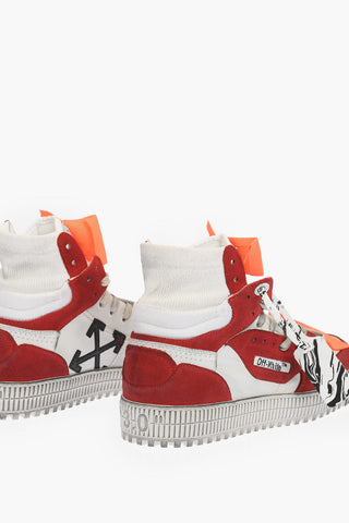 Sneakers alte 3.0 OFF COURT in pelle e tessuto con dettagli a contrasto
