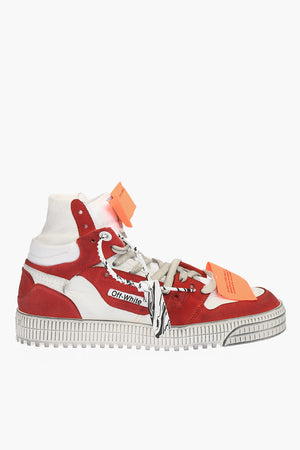 High-top 3.0 OFF COURT Leather and Fabric Sneakers with contrast details