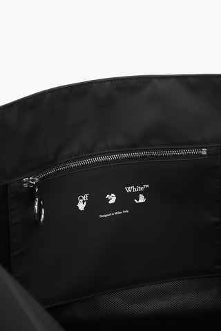 contrasting printed Pvc COMMERCIAL Maxi tote bag with logoed handle