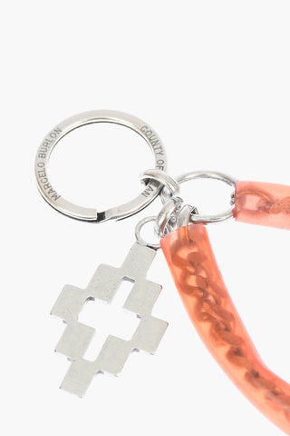 chain coated CROSS keyrings with pendant