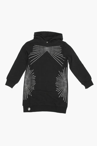 rhinestone embellished sweatshirt with hood