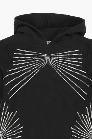 rhinestone embellished sweatshirt with hood