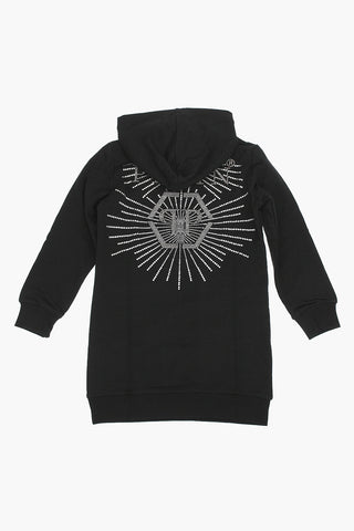 rhinestone embellished sweatshirt with hood