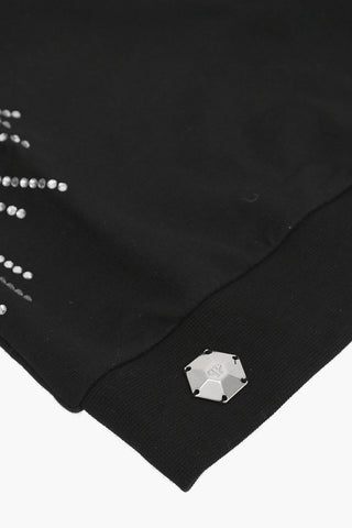 rhinestone embellished sweatshirt with hood