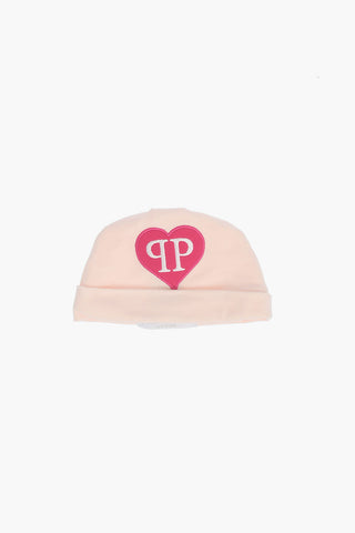 cotton logo embroidered bib beanie and body set