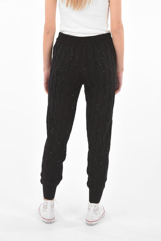 Joggers Paillettati in Misto Cotone Aran