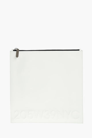 205W39NYC Zipped Leather Pouch with Embossed Logo