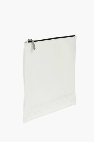 205W39NYC Zipped Leather Pouch with Embossed Logo