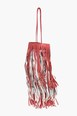 205W39NYC Fringed Leather Bucket Bag