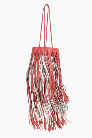 205W39NYC Fringed Leather Bucket Bag
