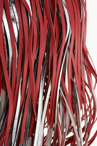 205W39NYC Fringed Leather Bucket Bag