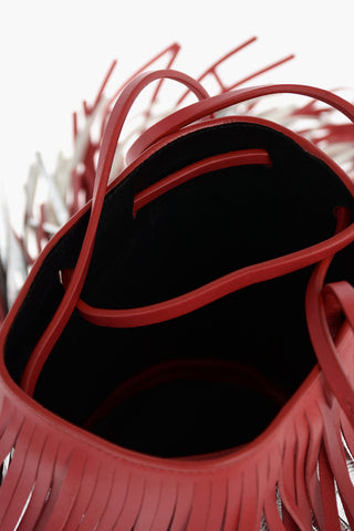205W39NYC Fringed Leather Bucket Bag