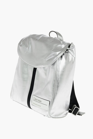 Zaino in Tessuto Metallizzato con Coulisse