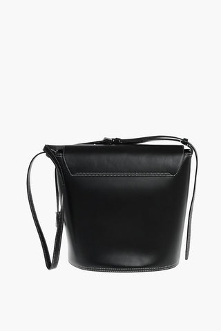 Visible Stitching LOCK Leather Bucket Bag