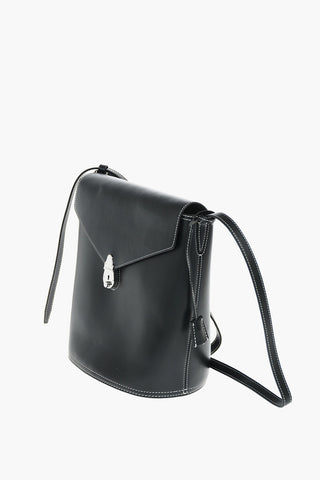 Visible Stitching LOCK Leather Bucket Bag