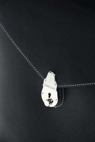 Visible Stitching LOCK Leather Bucket Bag