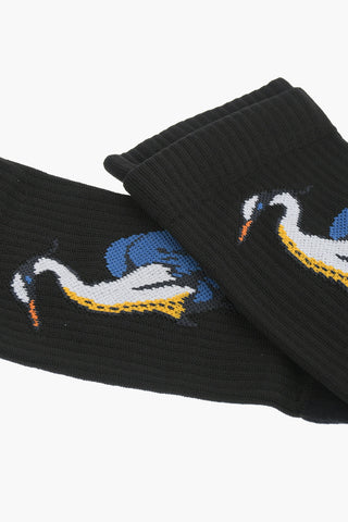 embroidered stretch socks