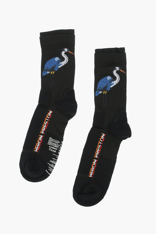 embroidered stretch socks