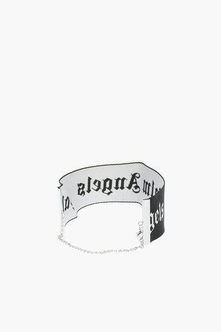 two-tone logoed fabric chocker
