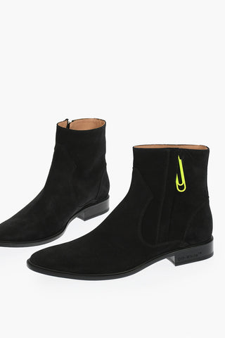Stivaletti in pelle scamosciata con zip laterale