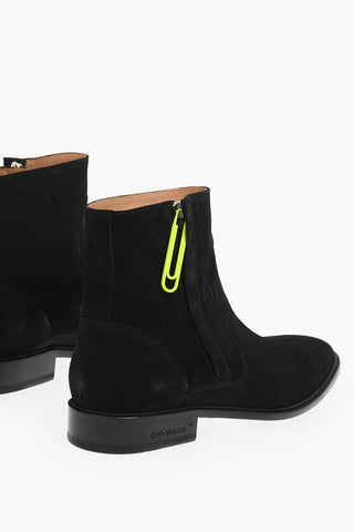 Stivaletti in pelle scamosciata con zip laterale