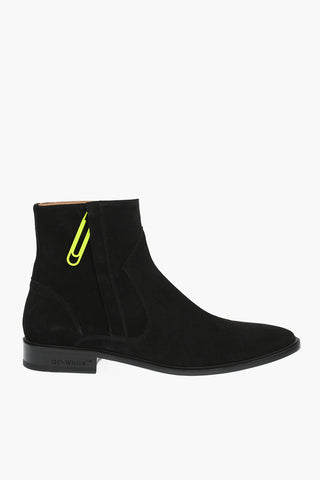 Stivaletti in pelle scamosciata con zip laterale