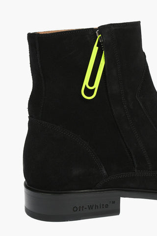 Stivaletti in pelle scamosciata con zip laterale