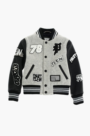 Leather 2 pockets Bomber with Patches