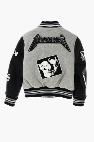 Leather 2 pockets Bomber with Patches