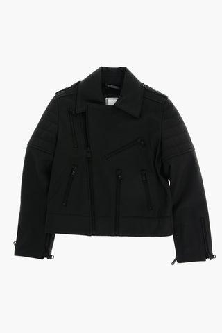 Leather AWAKE Biker with zip sleeve
