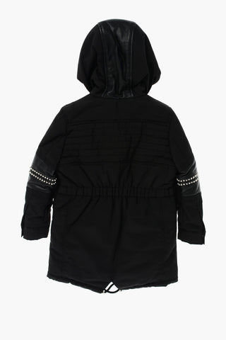 letaher details ALVAR parka with silver studs