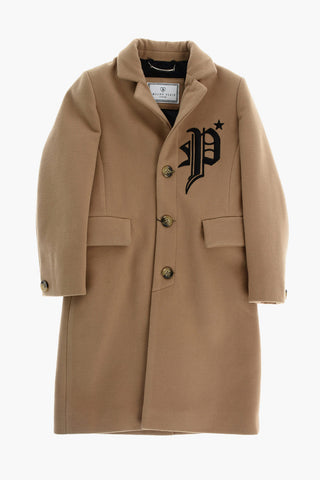 center vent 3 buttons GOTHIC coat with embossed logo