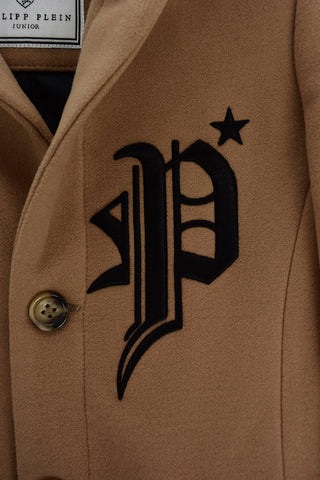 center vent 3 buttons GOTHIC coat with embossed logo