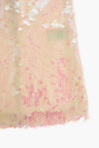 EST.1978 sequined short sleeve dress with zip closure on the back